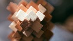 Abstract photograph of wooden match sticks with contrasting light and shadow