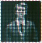 Abstract image of pixelated male (man) portrait