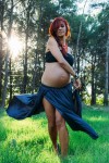 maternity photograph of woman running in forest, woods, by mariadelajuana  https://flic.kr/p/puHSDi