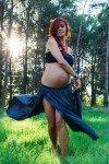 maternity photograph of woman running in forest, woods, by mariadelajuana https://flic.kr/p/puHSDi